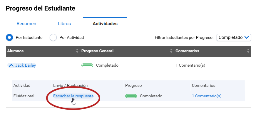 Escuchar la respuesta