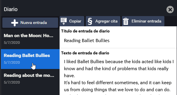 diario en el libro